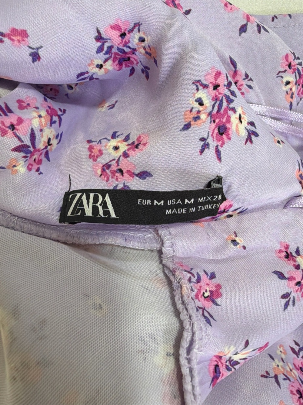 Zara Lavender and Pink Floral Midi Dress - Picture 7 of 9
